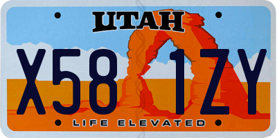 UT license plate X581ZY