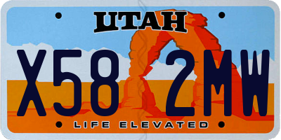 UT license plate X582MW