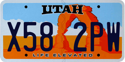 UT license plate X582PW