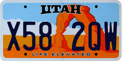 UT license plate X582QW