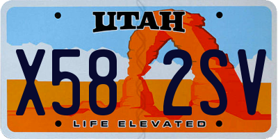 UT license plate X582SV
