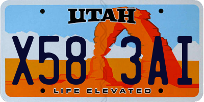 UT license plate X583AI