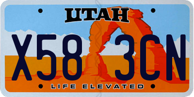 UT license plate X583CN