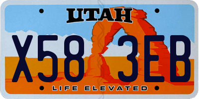 UT license plate X583EB
