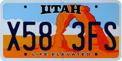 UT license plate X583FS