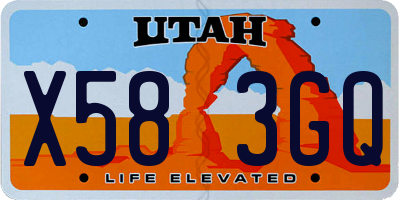 UT license plate X583GQ