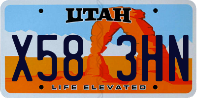 UT license plate X583HN