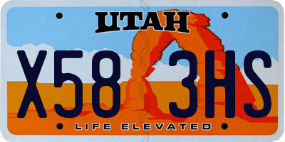 UT license plate X583HS