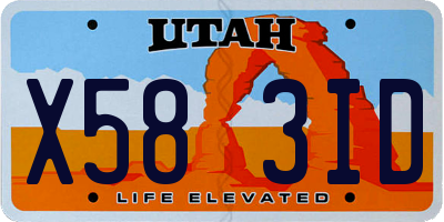 UT license plate X583ID