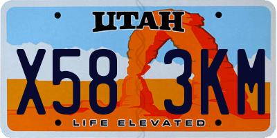 UT license plate X583KM