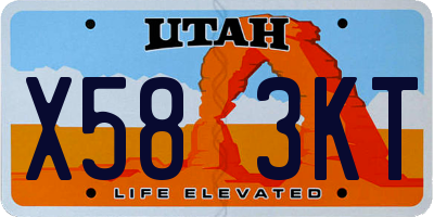 UT license plate X583KT