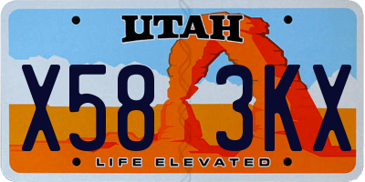 UT license plate X583KX