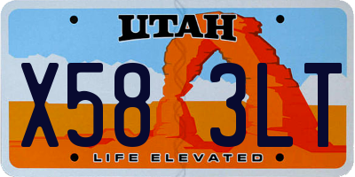 UT license plate X583LT