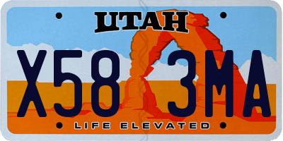 UT license plate X583MA