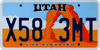 UT license plate X583MT