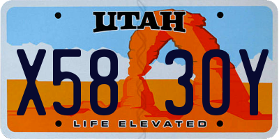 UT license plate X583OY