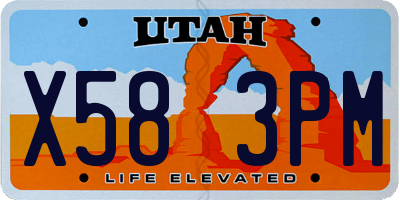 UT license plate X583PM