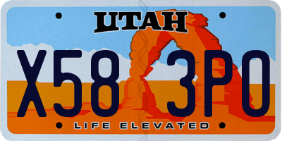 UT license plate X583PO