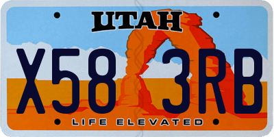 UT license plate X583RB