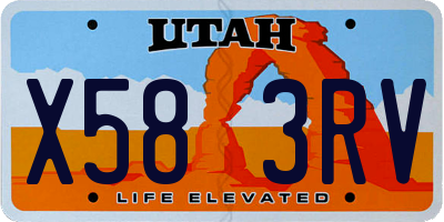 UT license plate X583RV
