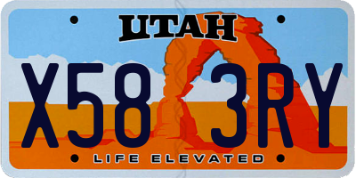 UT license plate X583RY
