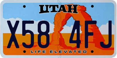 UT license plate X584FJ