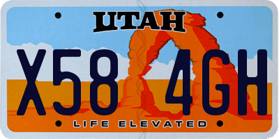 UT license plate X584GH