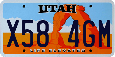 UT license plate X584GM