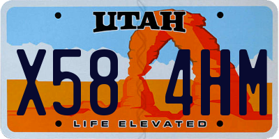 UT license plate X584HM