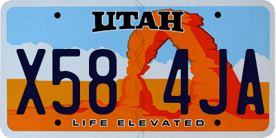 UT license plate X584JA
