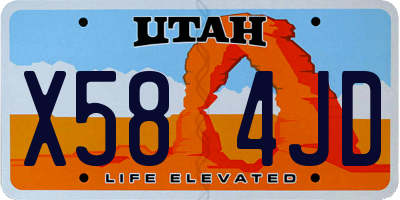 UT license plate X584JD