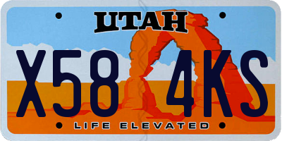 UT license plate X584KS
