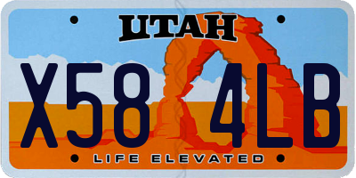 UT license plate X584LB