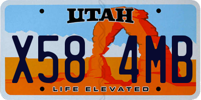 UT license plate X584MB
