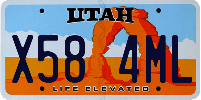 UT license plate X584ML