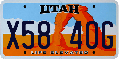 UT license plate X584OG
