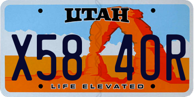UT license plate X584OR