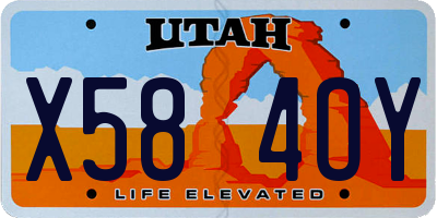 UT license plate X584OY