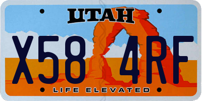 UT license plate X584RF