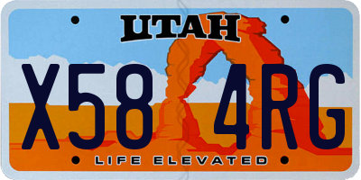 UT license plate X584RG