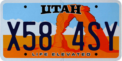 UT license plate X584SY