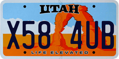 UT license plate X584UB