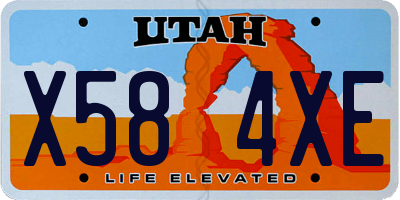 UT license plate X584XE