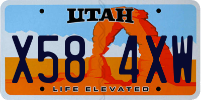 UT license plate X584XW