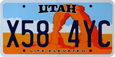 UT license plate X584YC