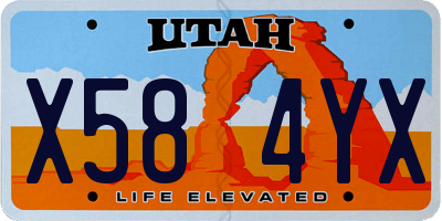 UT license plate X584YX