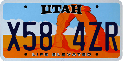 UT license plate X584ZR