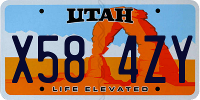 UT license plate X584ZY