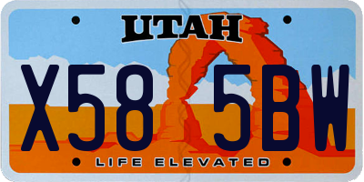 UT license plate X585BW