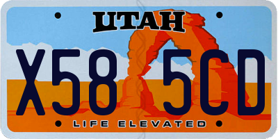 UT license plate X585CD